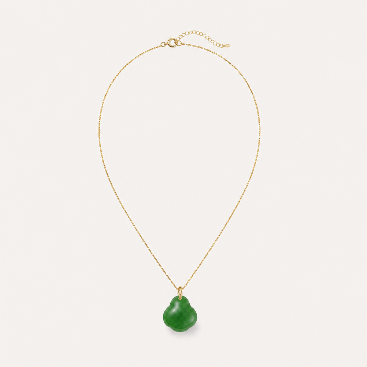 Plum Bud White Jade Necklace