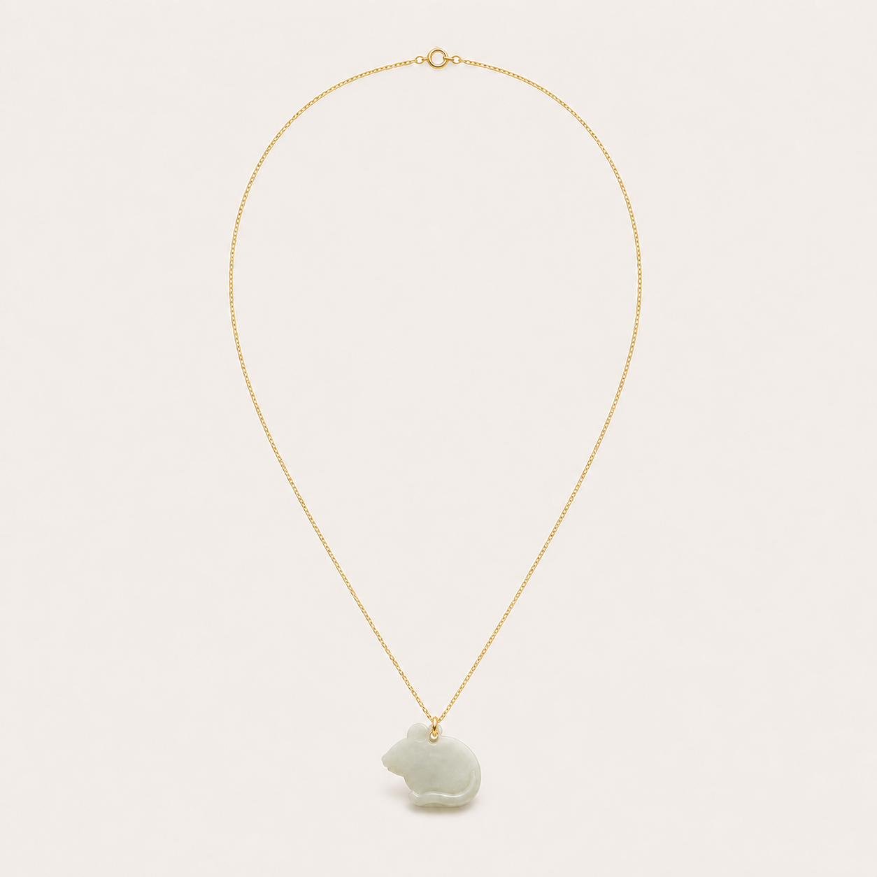 Rat Jade Pendant Necklace | 鼠生肖玉石吊墜項鏈