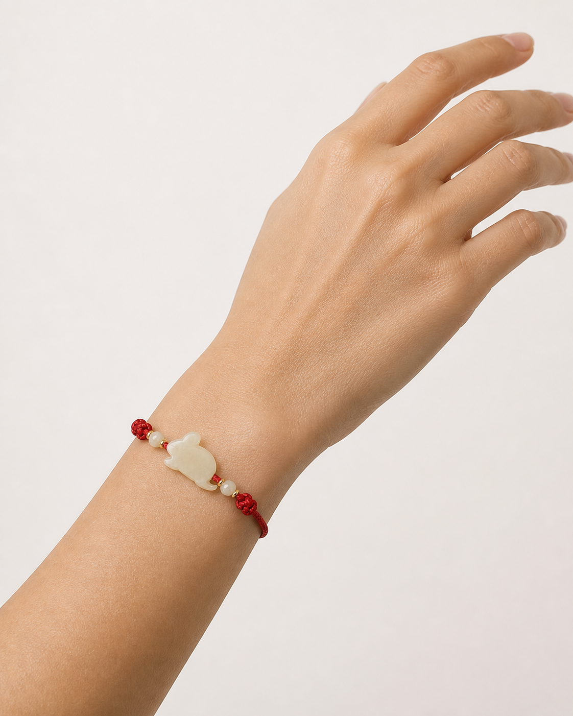 Rat Jade Red Cord Bracelet | 鼠生肖玉石红绳手链