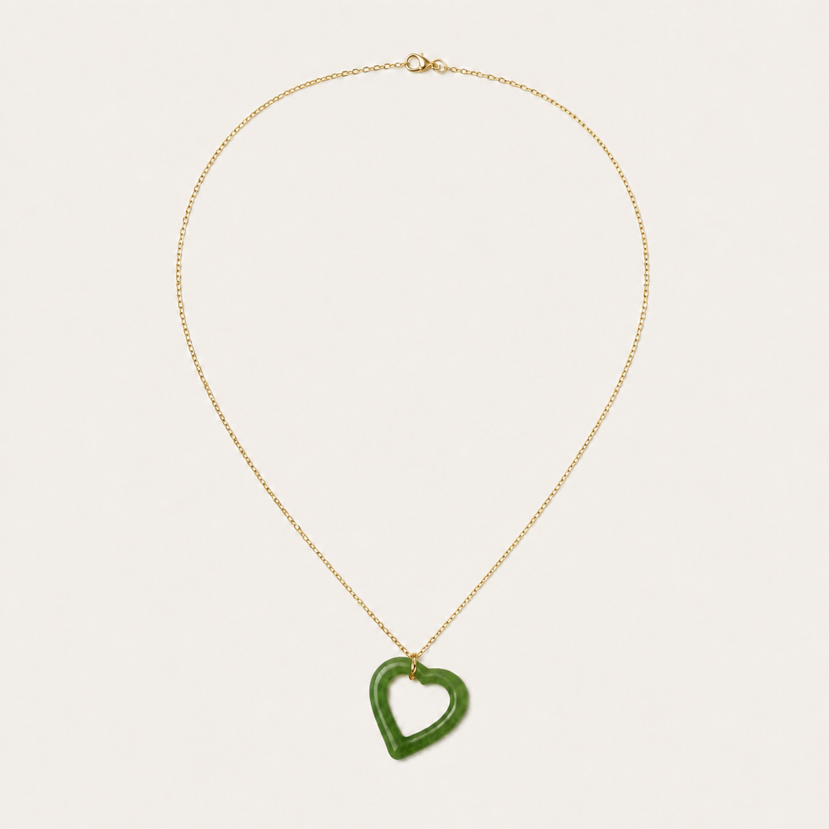 Open Heart White Jade Necklace