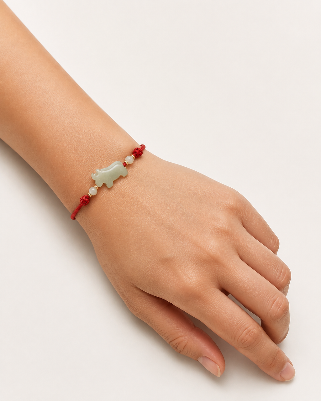 Ox Jade Red Cord Bracelet | 牛生肖玉石紅繩手鏈