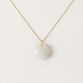 Rounded White Jade Charm Necklace