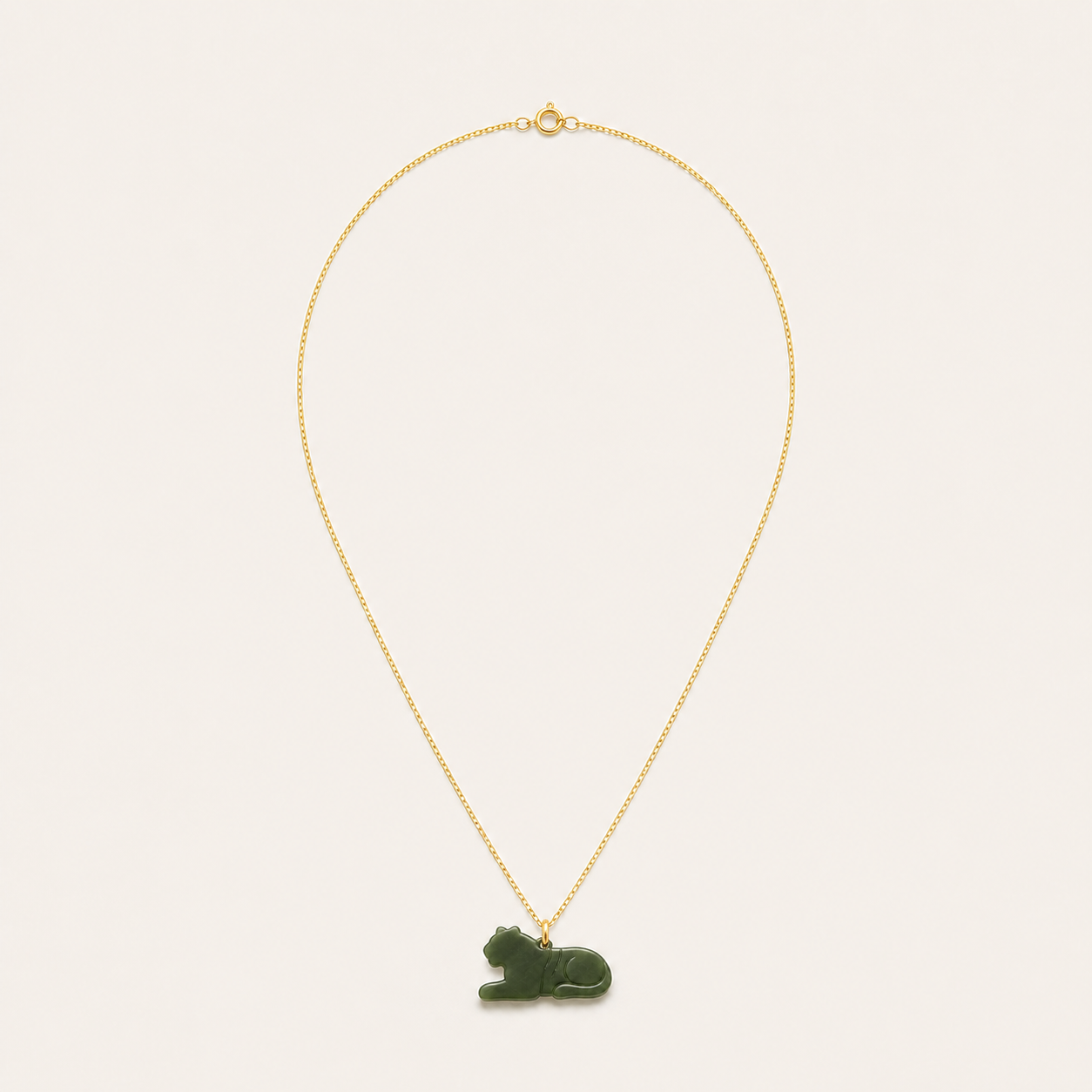 Tiger Jade Pendant Necklace | 虎生肖玉石吊墜項鏈