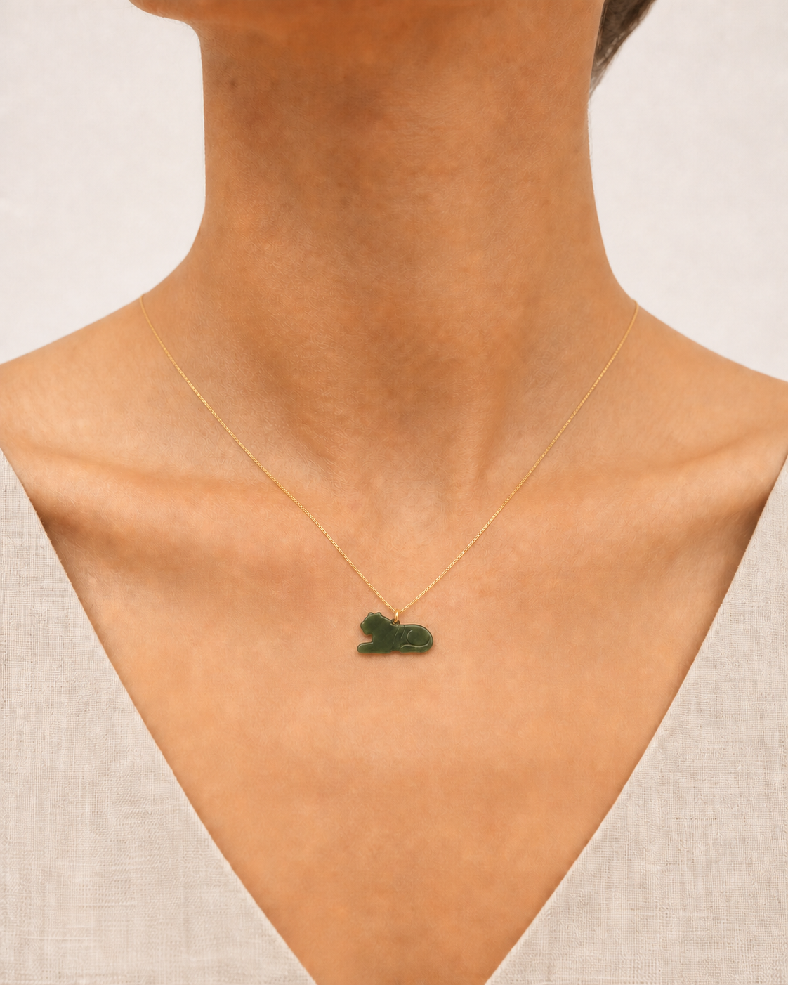 Tiger Jade Pendant Necklace | 虎生肖玉石吊墜項鏈