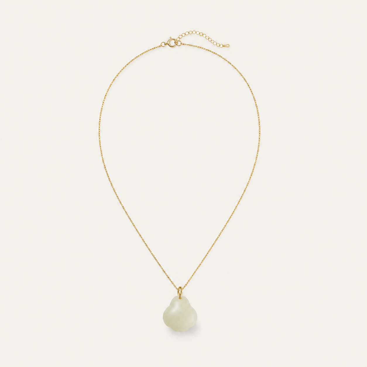 Plum Bud White Jade Necklace | 梅蕾白玉项链