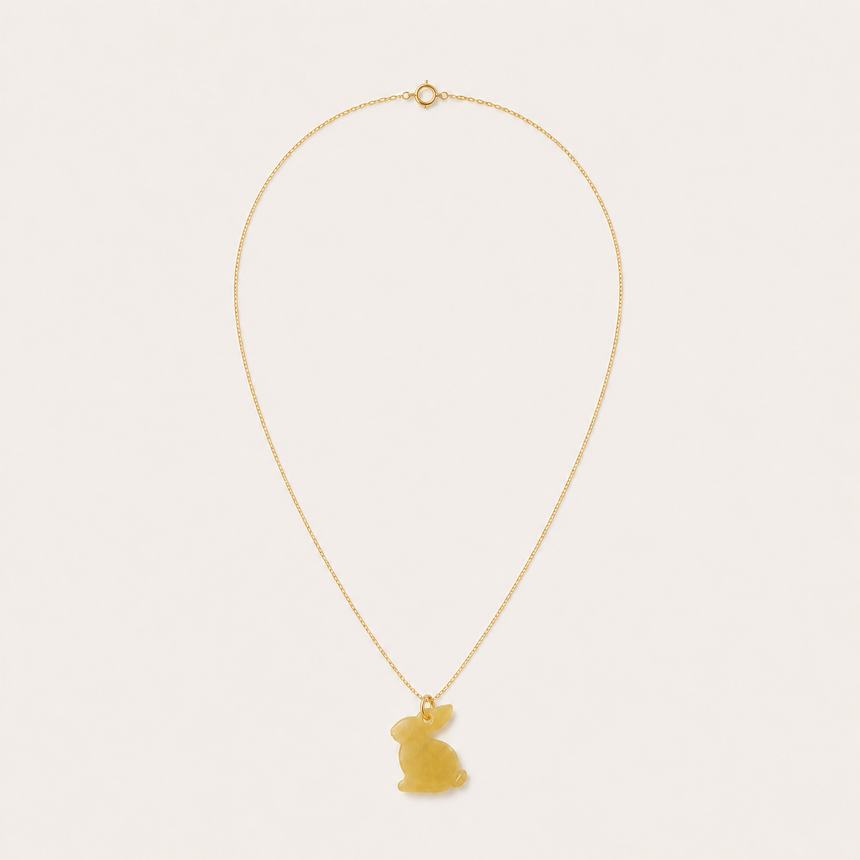 Rabbit Jade Pendant Necklace | 兔生肖玉石吊墜項鏈