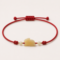 Rabbit Jade Red Cord Bracelet | 兔生肖玉石紅繩手鏈