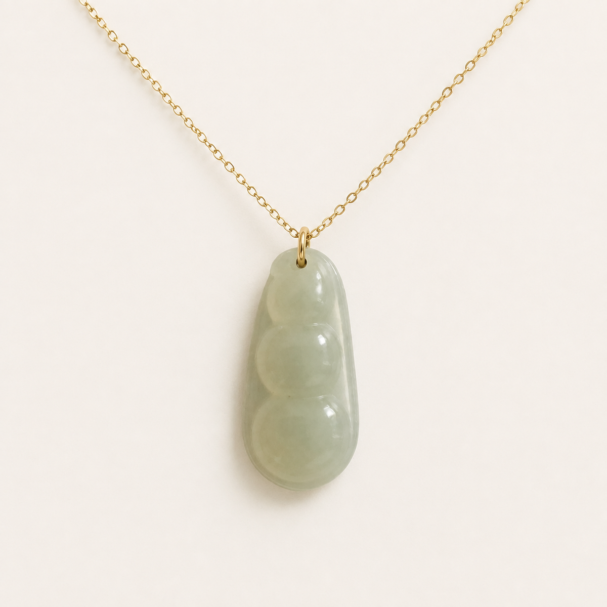 Celadon Jade Three-Pea Necklace