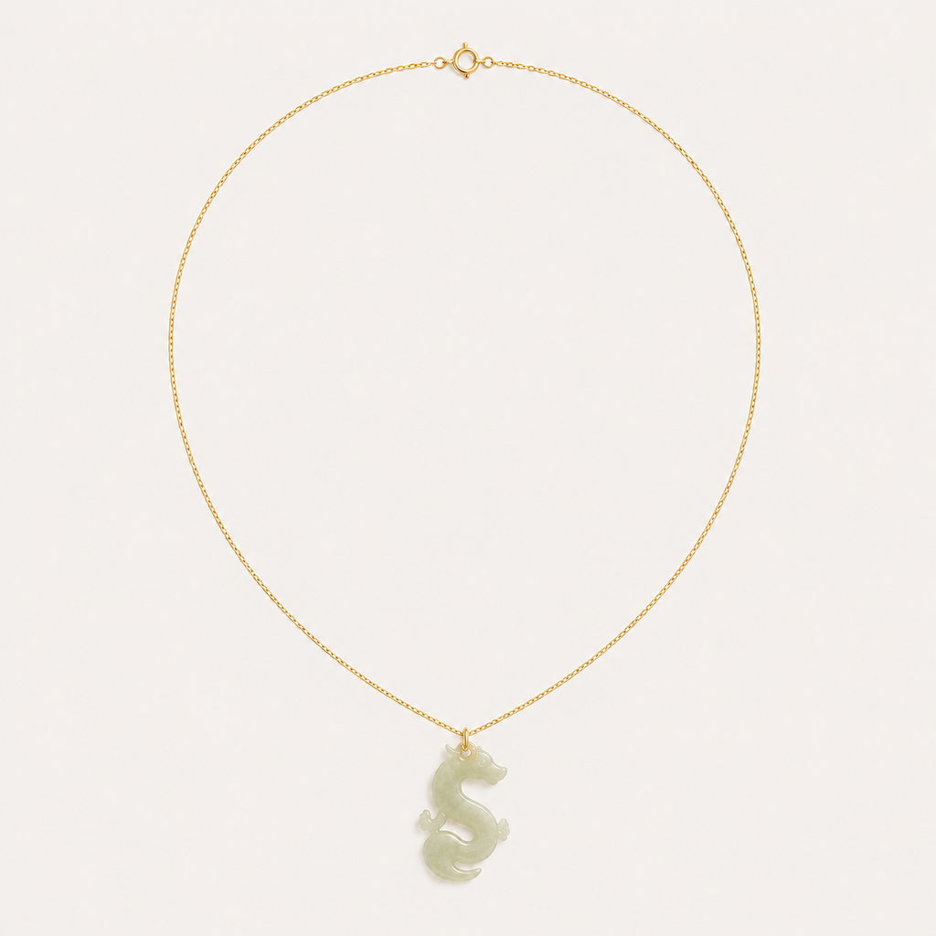 Dragon Jade Pendant Necklace | 龍生肖玉石吊墜項鏈
