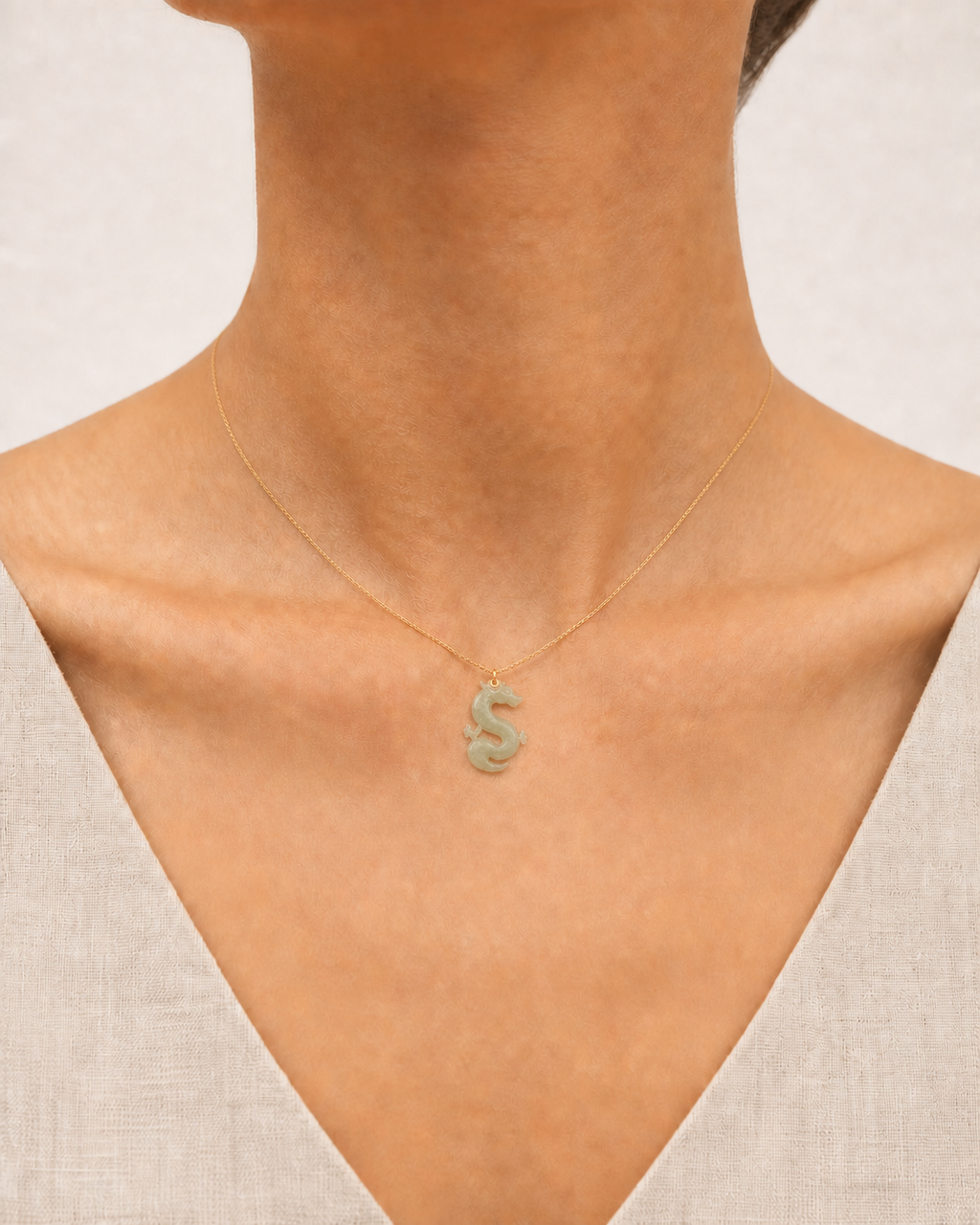 Dragon Jade Pendant Necklace | 龍生肖玉石吊墜項鏈
