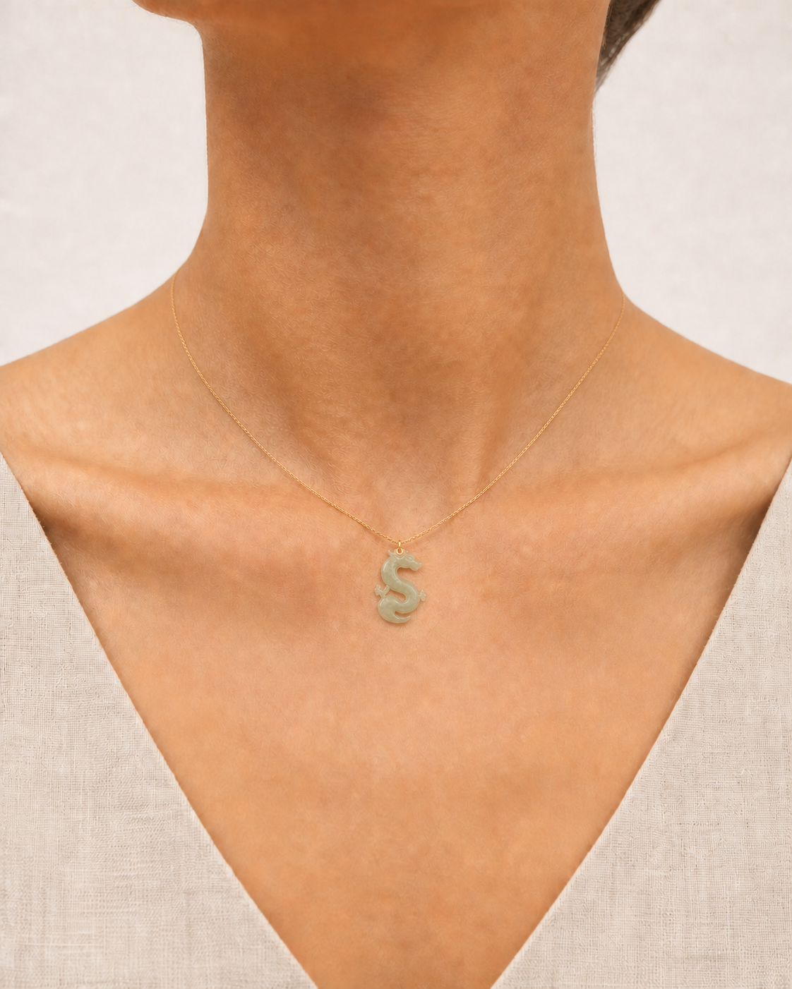 Dragon Jade Pendant Necklace | 龍生肖玉石吊墜項鏈