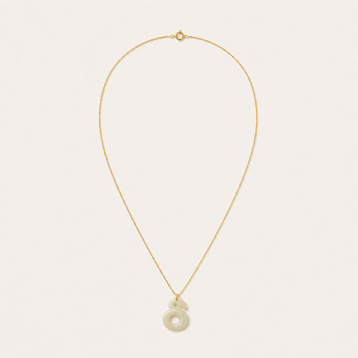 Snake Jade Pendant Necklace | 蛇生肖玉石吊墜項鏈