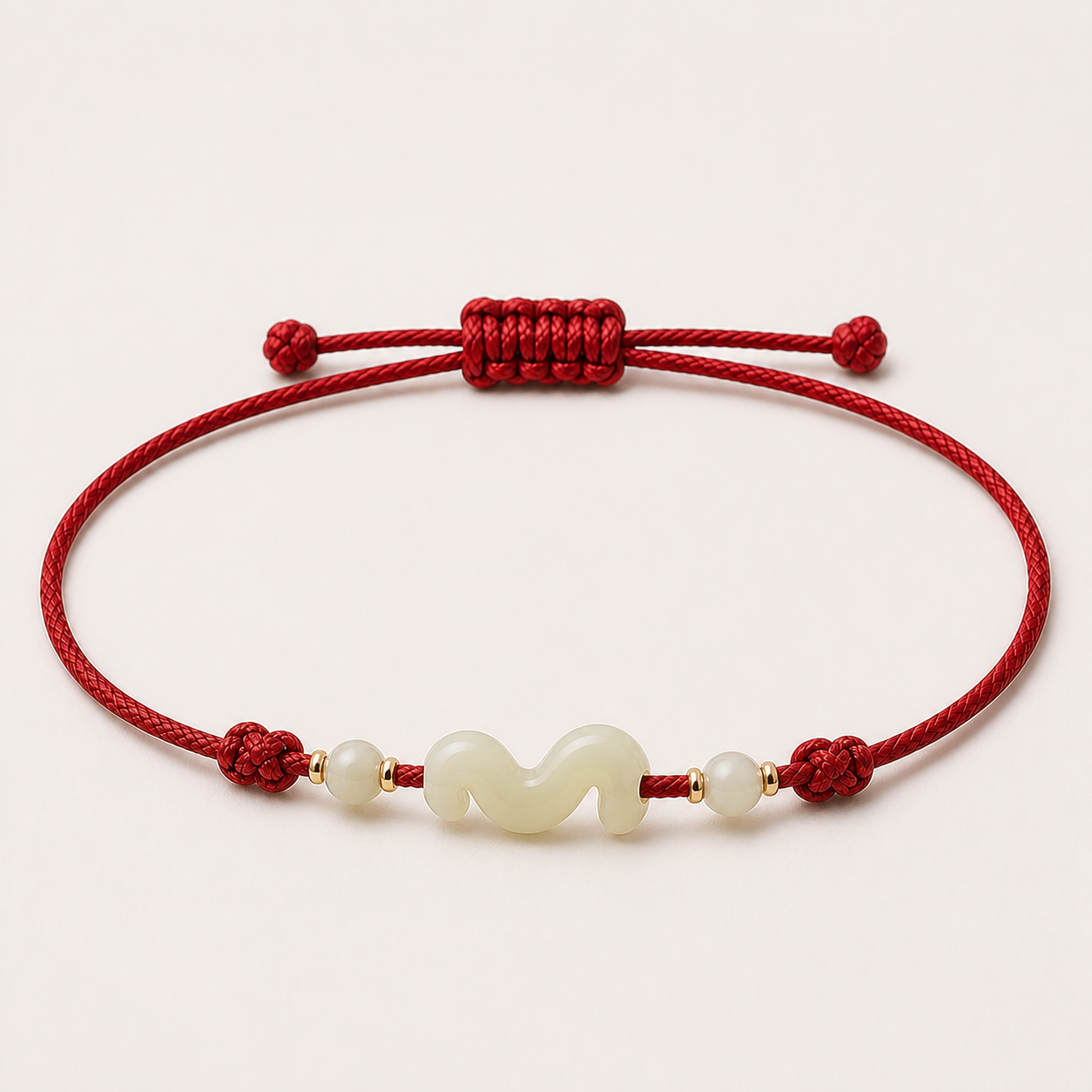 Snake Jade Red Cord Bracelet | 蛇生肖玉石紅繩手鏈