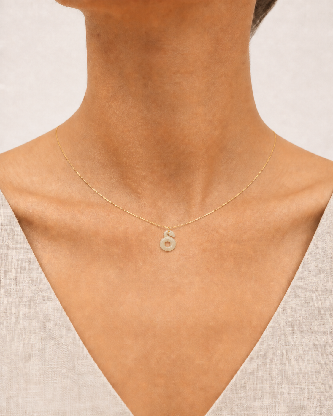 Snake Jade Pendant Necklace | 蛇生肖玉石吊墜項鏈