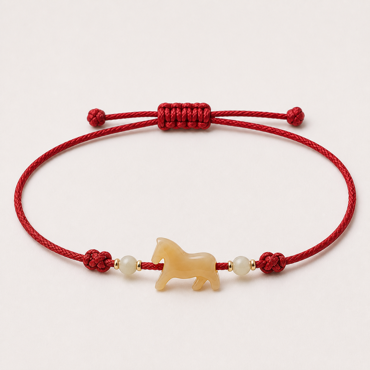 Horse Jade Red Cord Bracelet | 馬生肖玉石紅繩手鏈