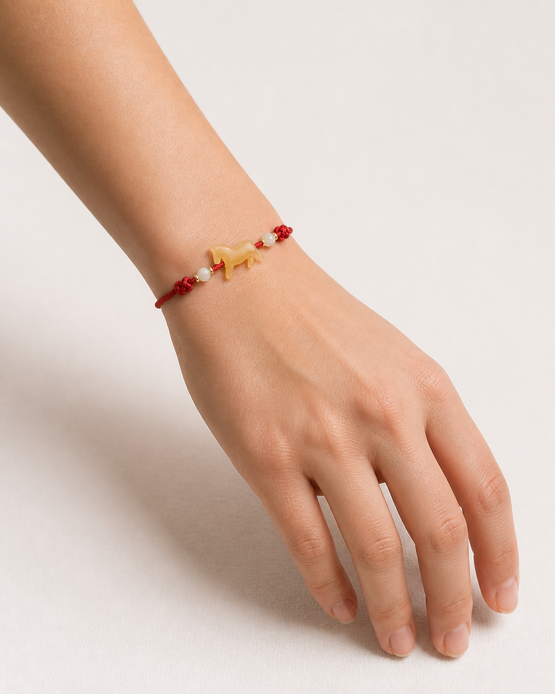 Horse Jade Red Cord Bracelet | 馬生肖玉石紅繩手鏈
