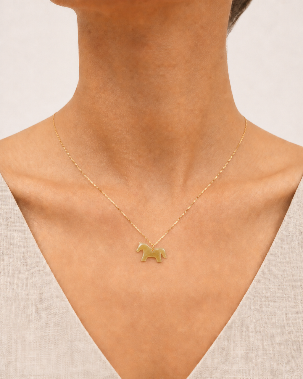 Horse Jade Pendant Necklace | 馬生肖玉石吊墜項鏈