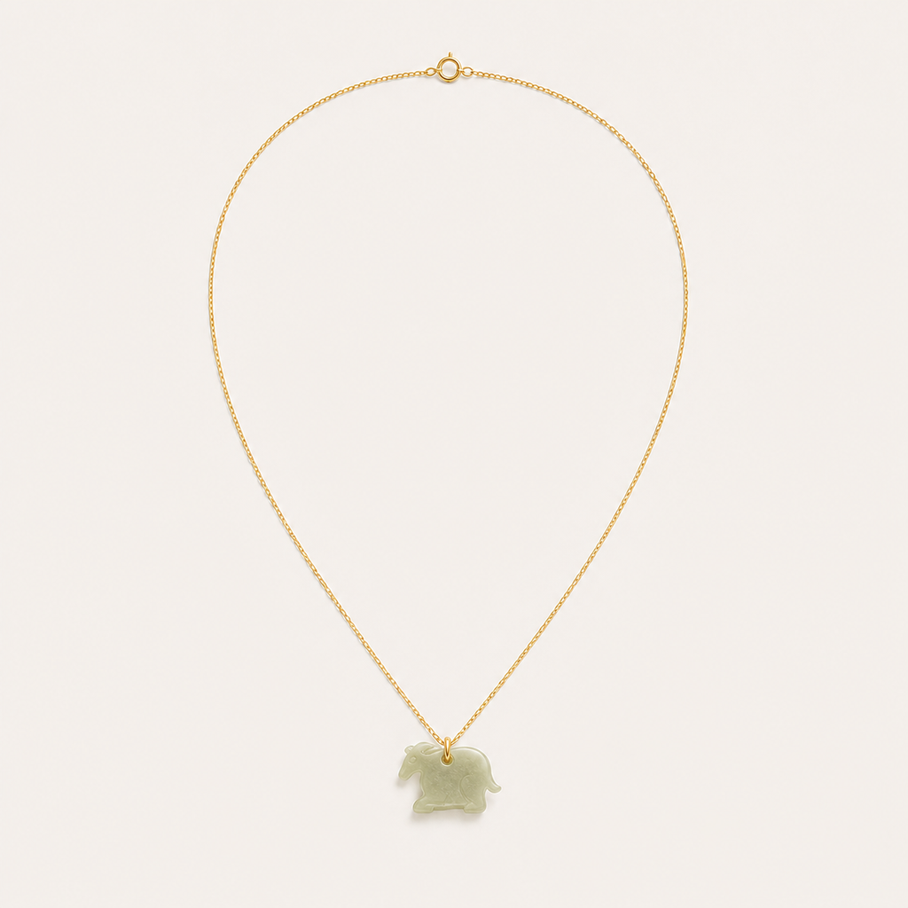 Goat Jade Pendant Necklace | 羊生肖玉石吊墜項鏈