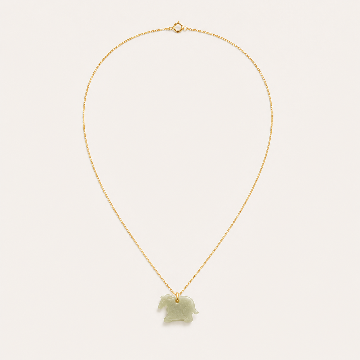 Goat Jade Pendant Necklace | 羊生肖玉石吊墜項鏈