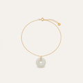 White Jade Peace Disc Bracelet | 平安扣白玉细链手链