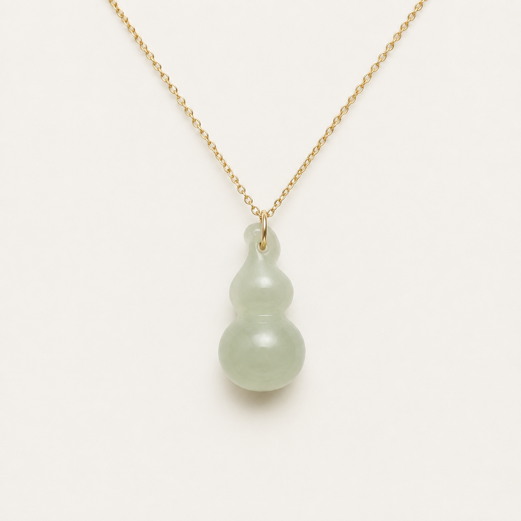 Celadon Jade Double-Gourd Necklace