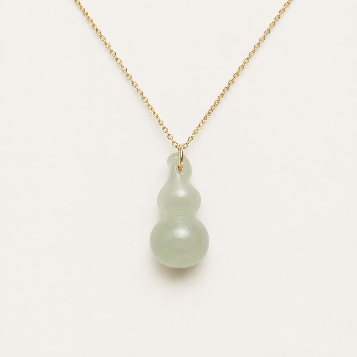 Celadon Jade Double-Gourd Necklace