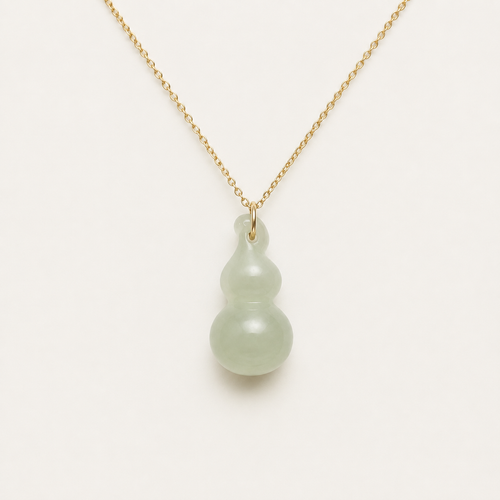 Celadon Jade Double-Gourd Necklace