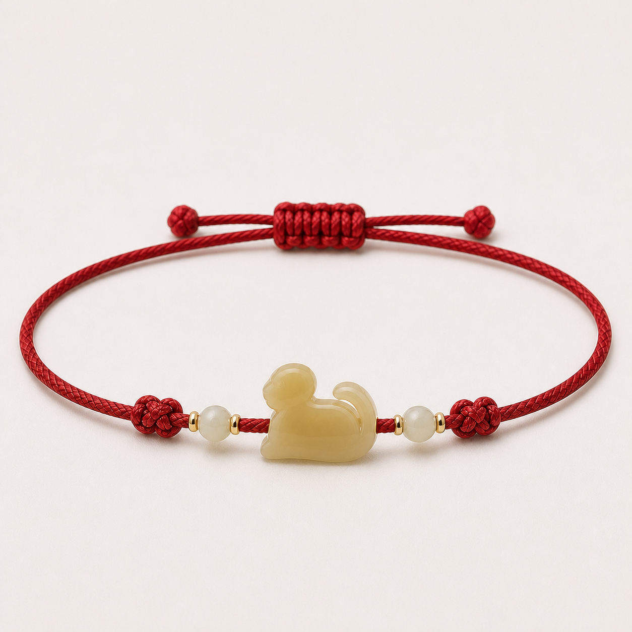 Monkey Jade Red Cord Bracelet | 猴生肖玉石紅繩手鏈
