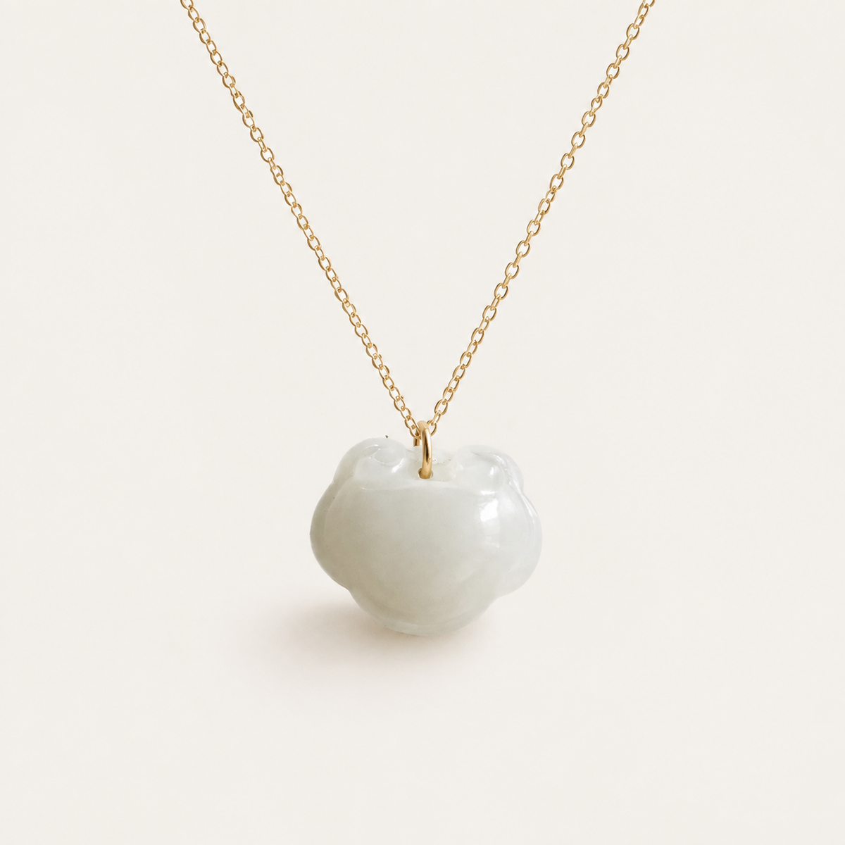White Jade Rounded Charm Necklace