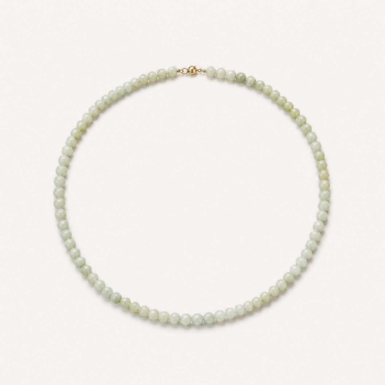 Celadon Fine Bead Necklace | 青白玉细珠项链