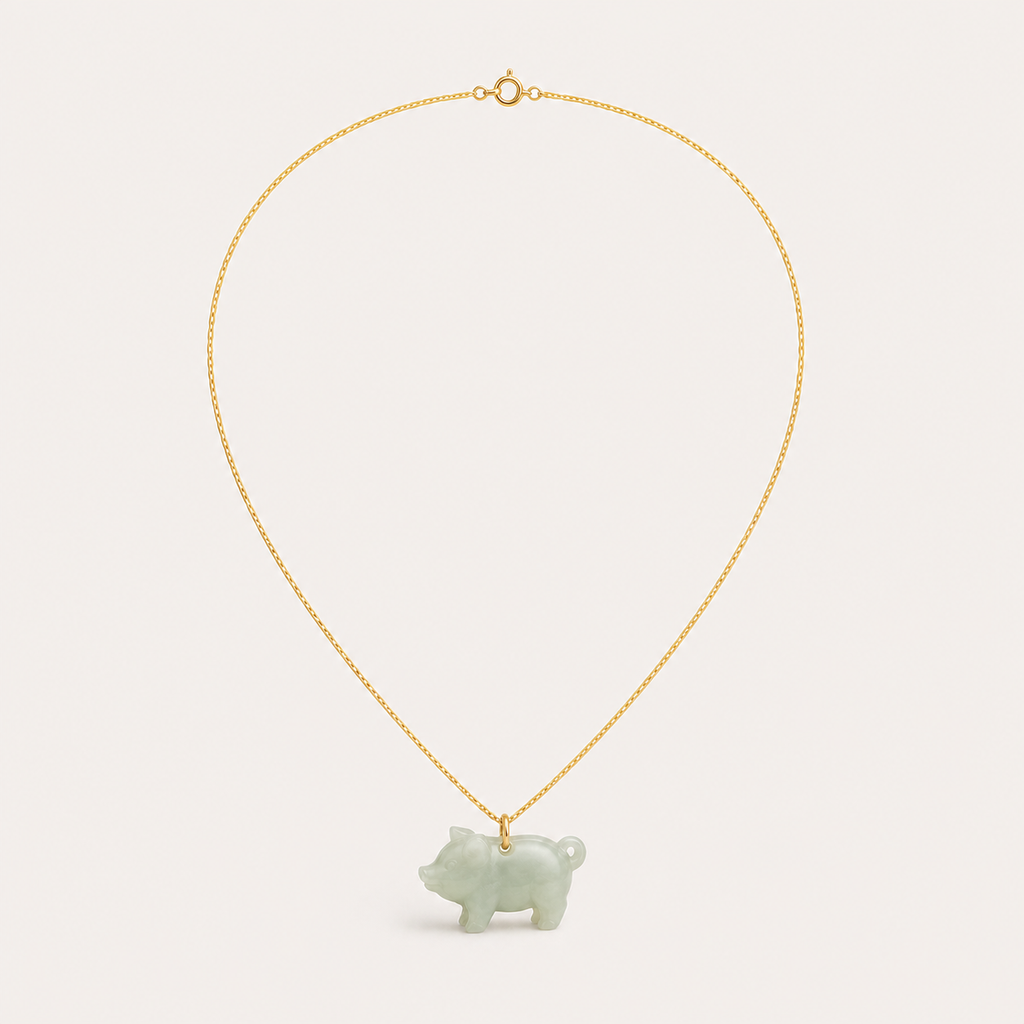 Pig Jade Pendant Necklace