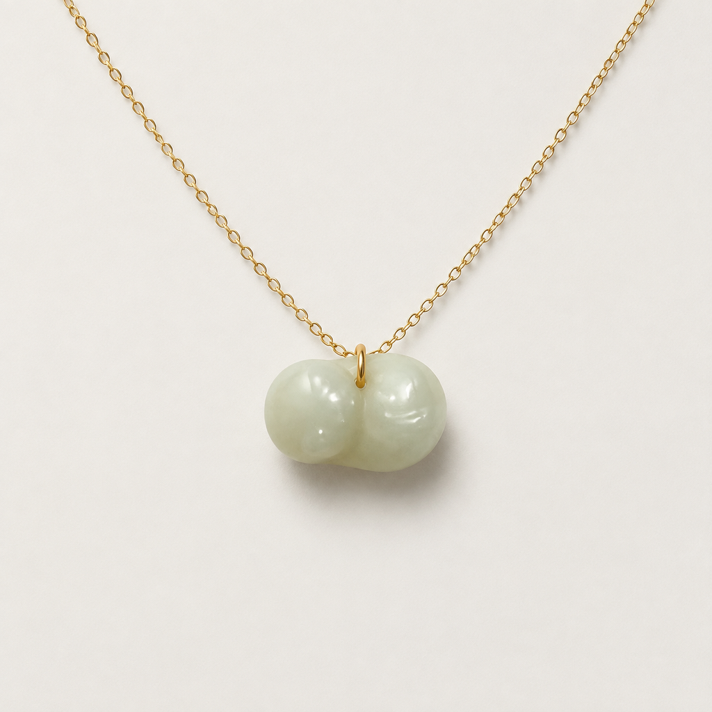 White Jade Double-Seed Necklace