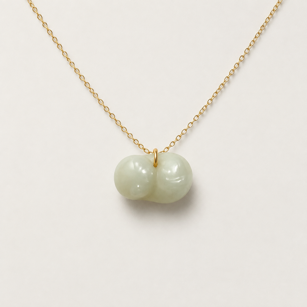 White Jade Double-Seed Necklace