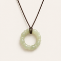 Celadon Jade Bamboo Wreath Cord Necklace