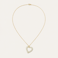 Open Heart White Jade Necklace | 镂空爱心白玉项链
