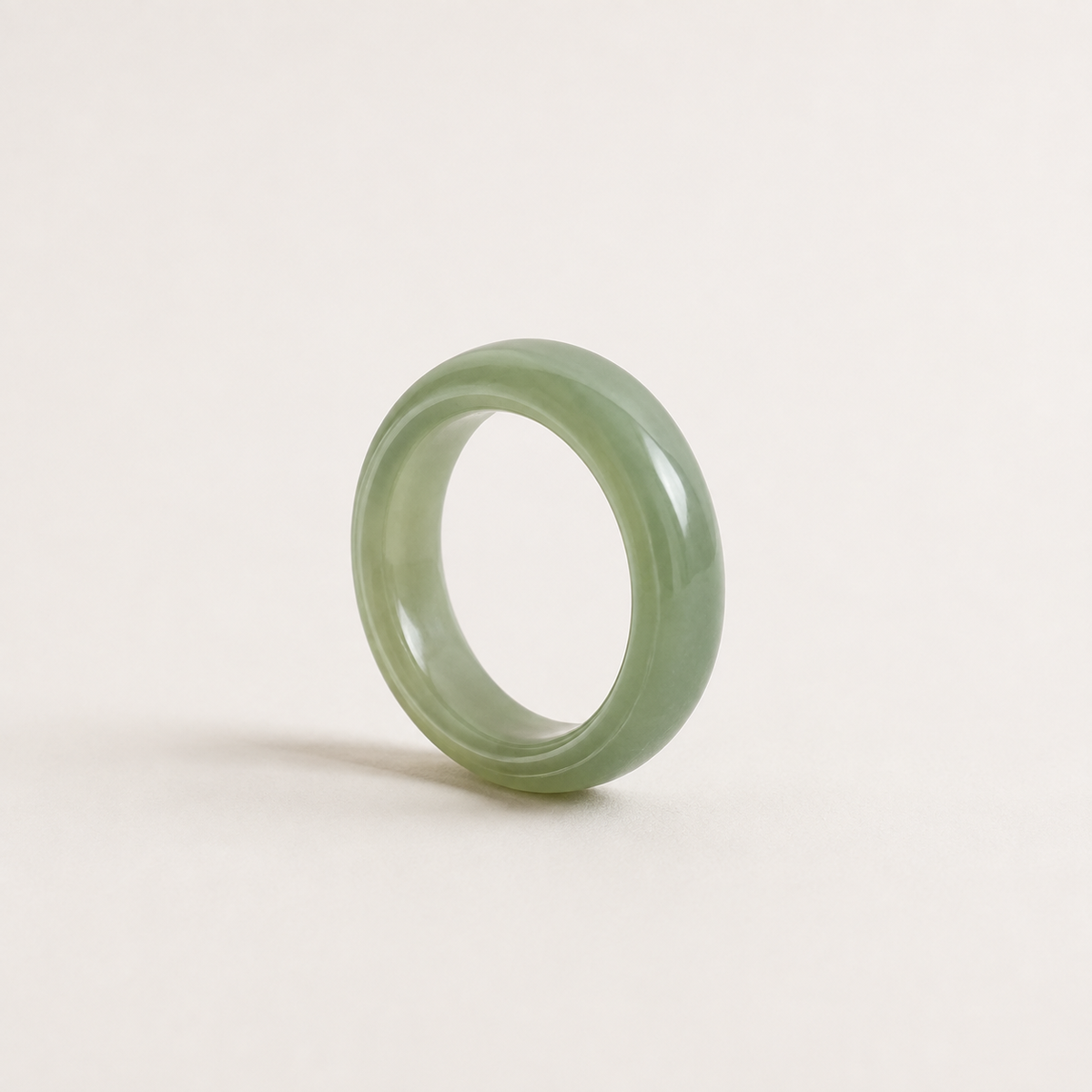 Celadon Jade Ridged Band Ring