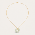 Mobius Heart Celadon Jade Necklace | 莫比乌斯爱心青白玉项链