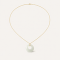 Offset Moon White Jade Necklace | 月相白玉项链