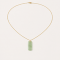 Rounded Tablet Celadon Jade Necklace | 青白玉长方牌项链