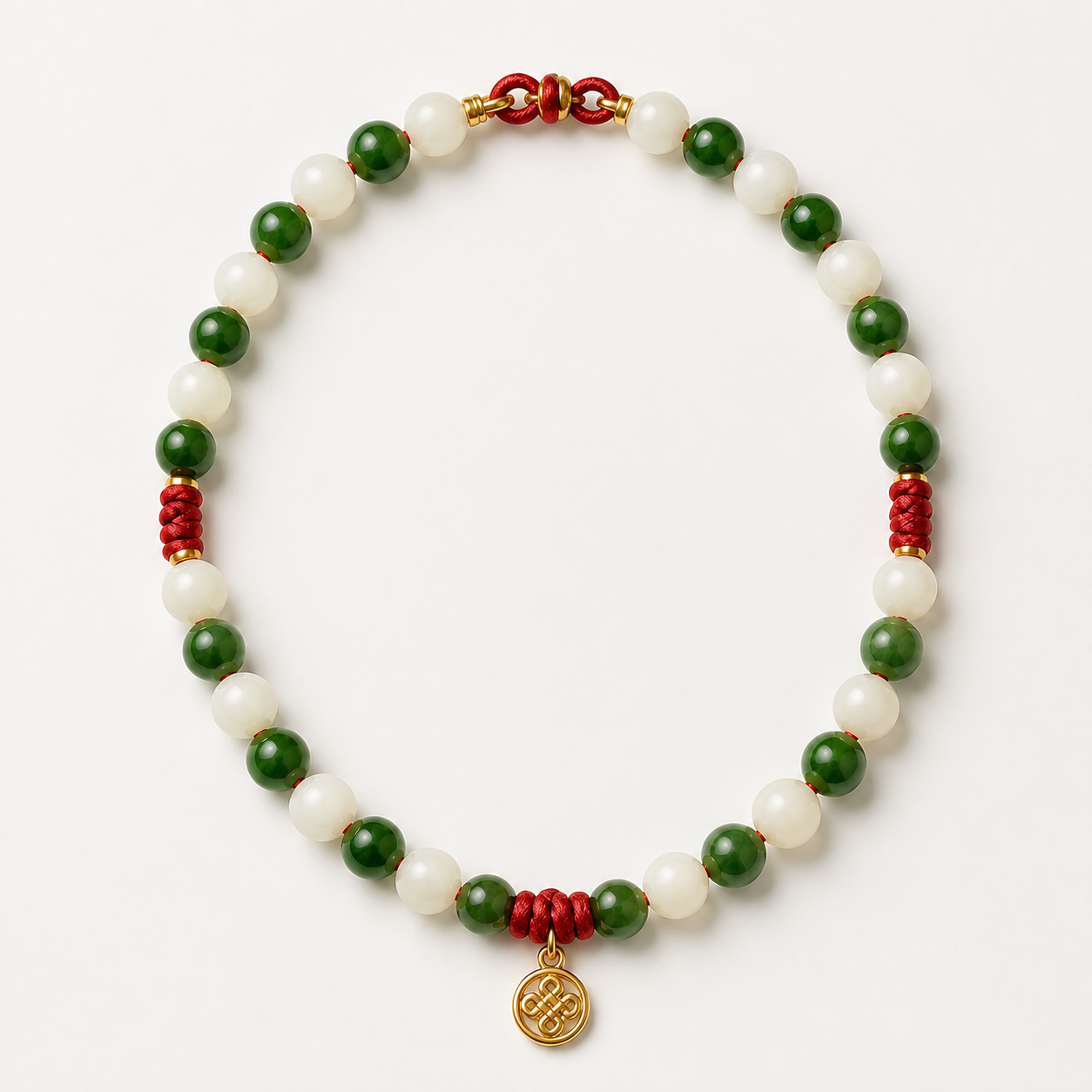 Fortune Harmony Jade Bead Necklace | 福缘玉珠项链