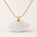 Folding Fan White Jade Necklace | 清风白玉折扇项链